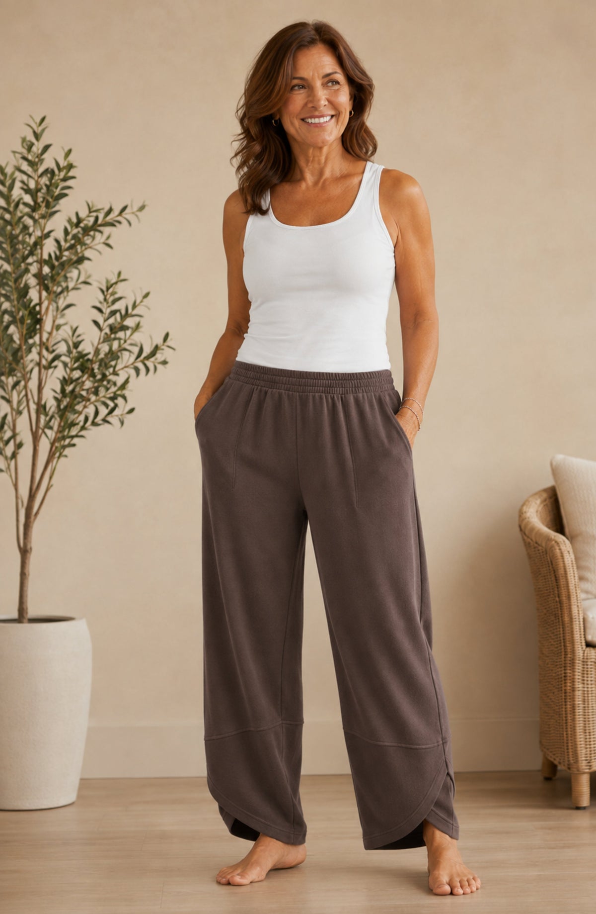 Pantalón Élise™ — Barrel Fluido de Cintura Elástica