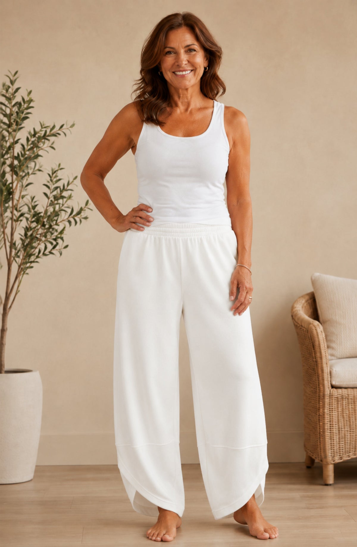 Pantalón Élise™ — Barrel Fluido de Cintura Elástica