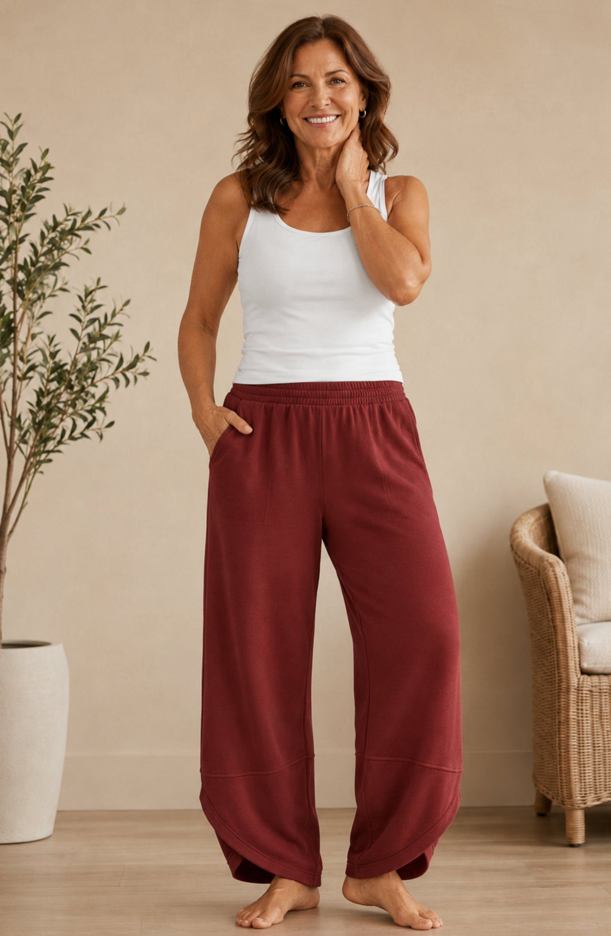 Pantalón Élise™ — Barrel Fluido de Cintura Elástica