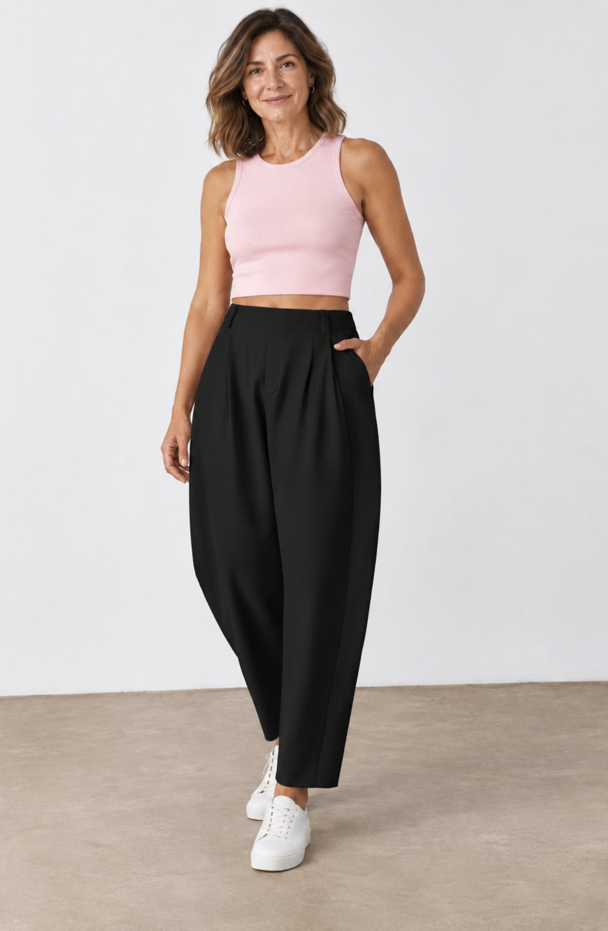 Amelia™ – Pantalón Barrel de Cintura Alta