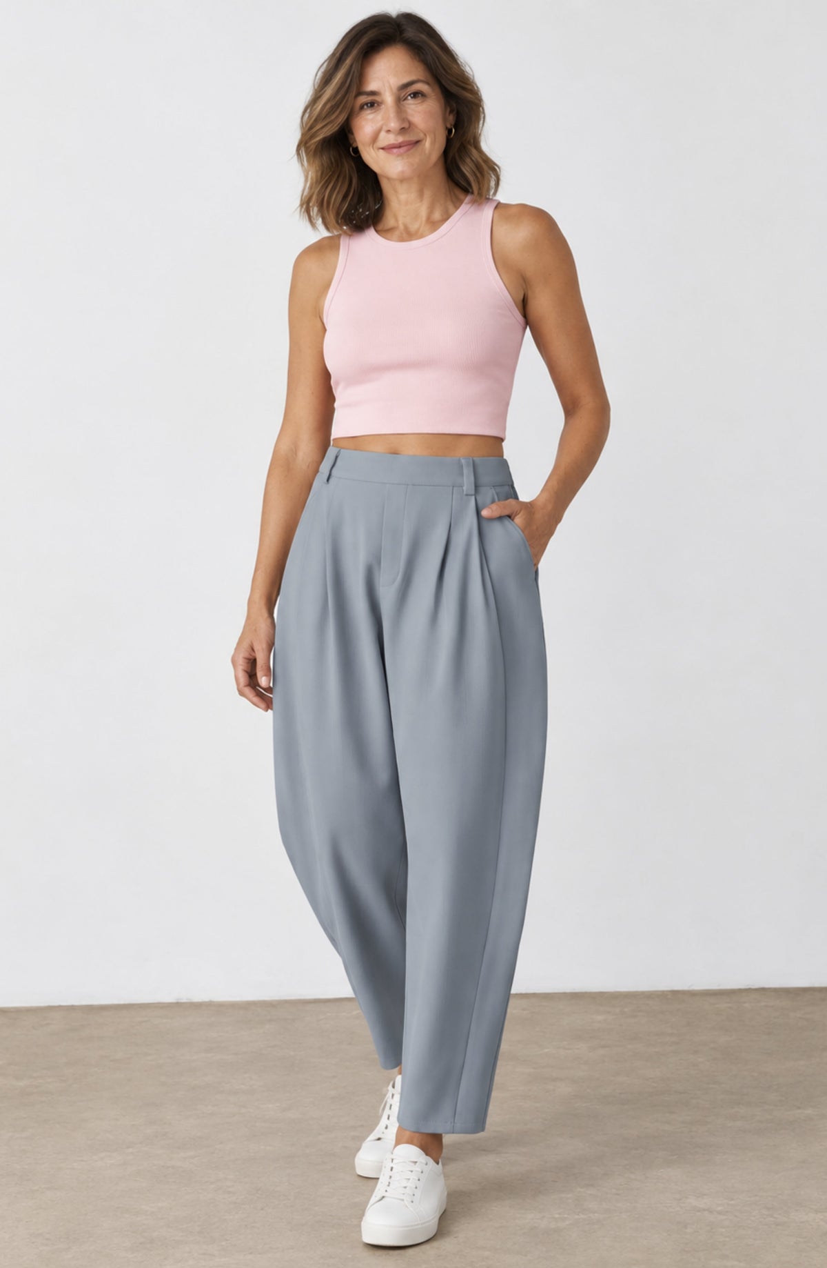Amelia™ – Pantalón Barrel de Cintura Alta